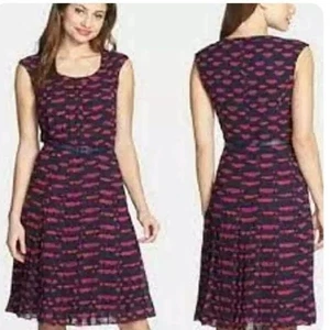 Vestido halógeno para mujer plisado multicolor motivo labios talla 0 - Imagen 1 de 11