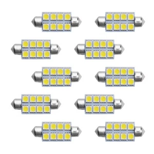 10x White 41mm 578 211-2 8SMD LED Festoon Interior Map Dome Trunk Lights Bulbs - Picture 1 of 5