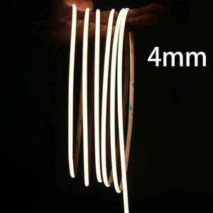 COB Strip LED Tape Light 12V 4mm Flexible Band Ribbon Lights Warm/Cool White 5m - Picture 1 of 14