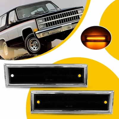 Luz marcadora frontal LED ámbar humo Len 2 piezas para GMC R1500 R2500 R3500 V1500 Foto 1 de 4