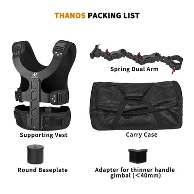 DF DIGITALFOTO THANOS Sistema di Supporto Stabilizzatore con Braccio Doppia Molla +