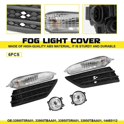 Luz antiniebla de parachoques 6 piezas con biseles de cubierta para Honda Pilot 2016-18 lámpara de señal de giro Foto 1 de 4