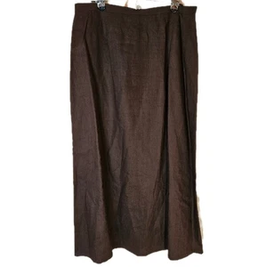Apostrophe Linen Brown Maxi Skirt Womens 16 Lagenlook Cottagecore Fall Bohemian - Picture 1 of 8