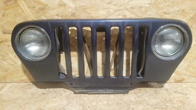 Jeep TJ LJ Wrangler GRILL COMPLETE ASSEMBLY 1998-2006 with headlights BLUE  - Image 1 of 4
