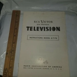RCA VICTOR Eye Witness TELEVISION 6-T-74 - Instructions Manual 1950s -FreeSHIP - Picture 1 of 12