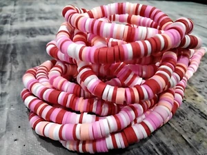 Hmade Polymer Clay Heishi, 6x1mm, Red, 320-450pcs, Free post - Picture 1 of 3