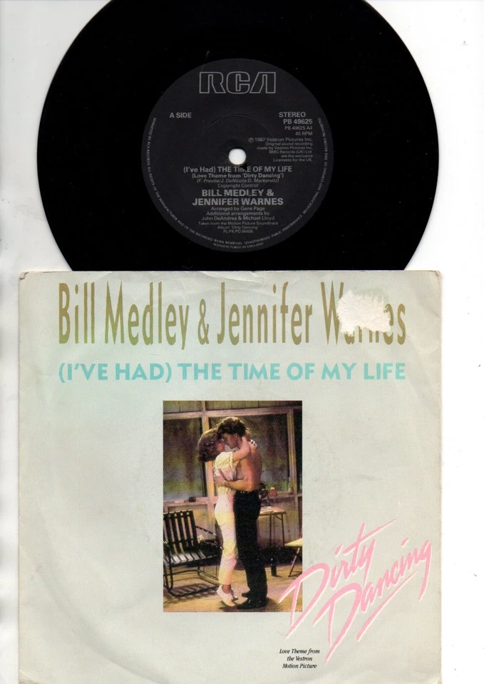 Bill Medley & Jennifer Warnes ~Time Of My Life ~ 1987 Vinyl 7" Single + PS . VG+ - Image 1 of 1