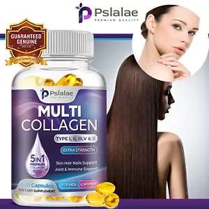 120 Stck. Multi-Kollagen-Peptide 1800mg-Typ I, II, III, V, X-Anti-Aging-Kollagen - Bild 1 von 12