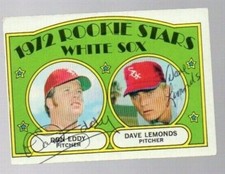 Don Eddy & Dave Lemonds 1972 Topps authentic autographed card White Sox