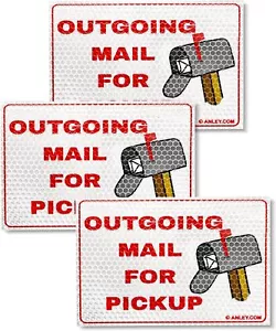 Anley Reflective Outgoing Mail for Pickup Magnet Sign 4x6 In (3 Pack) - Picture 1 of 7