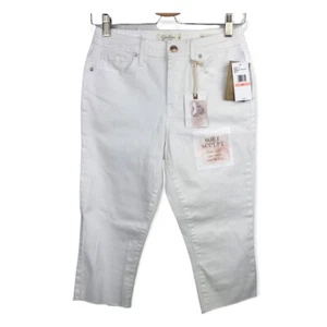 Jessica Simpson Women's Adored High Rise Slim Knicker White Raw Hem Size 26 - Picture 1 of 10