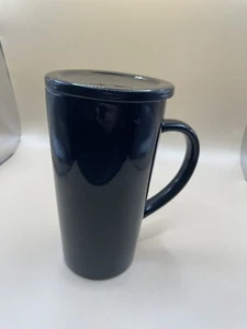 SWEESE TALL Black porcelain tea mug W/lid 15 oz -No infuser- - Picture 1 of 7