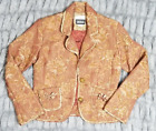 Yak Magik Womens Blazer Jacket Small Brown Silk Floral Embroidered Embellished
