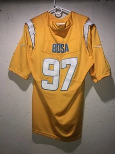 RARE Joey Bosa #97 SAN DIEGO CHARGERS Yellow NFL BOLT UP Jersey SEWN Men’s LARGE - Picture 1 of 22