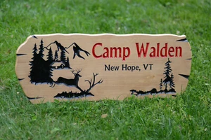 Personalisiertes individuell geschnitztes Schild Camp-Name Wohndeko (11,25 x 29 x 0,75 Zoll) - Bild 1 von 4