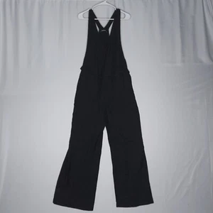 Express Jumpsuit Womens Medium Black V-neck Wide Leg Sleeveless Zip Belt NEW - Picture 1 of 13