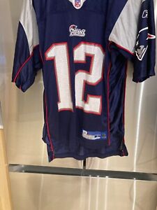 Tom Brady Reebok   blue  New England Patriots Jersey  Adult Small