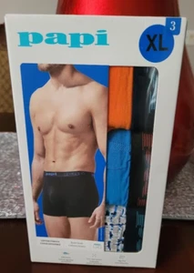 PAPI STRETCH - 3-PACK BOXER BRIEFS - SIZE XLARGE - BRAND NEW IN ORIGINAL PACKAGE - Picture 1 of 2