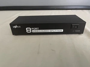 Divisor de video y audio de 8 puertos, 1 entrada AV, 8 salidas simultáneas, negro - Imagen 1 de 9