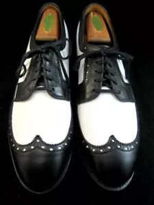 NEU Allen Edmonds "WILLIAM" Budapester SPECTATOR eleganter Schuh 9 D schwarz/weiß (367N) - Bild 1 von 11