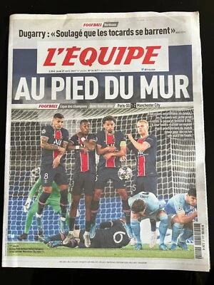 L'Equipe Journal 29/04/2021; Ligue des champions 1/2 de finale Aller PSG-Manches - Photo 1/2