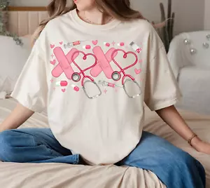 Xoxo Nurse Valentine Nurse T-Shirt, Size S-5Xl, Valentine Gift For Girls - Picture 1 of 3
