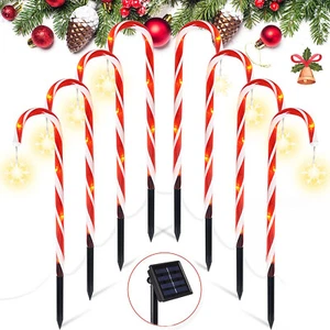 SOWAZ Solar Power Christmas Holiday Pathway LED Lights 8 pcs with warm flash - Picture 1 of 12