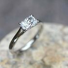 2ct  Emerald Cut Lab Created Diamond Engagement Ring  14k White Gold Plated
