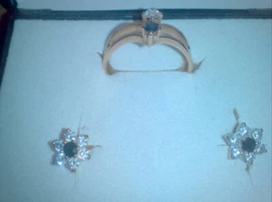 Conjunto pendientes y anillo oro 18 kilates - Imagen 1 de 3