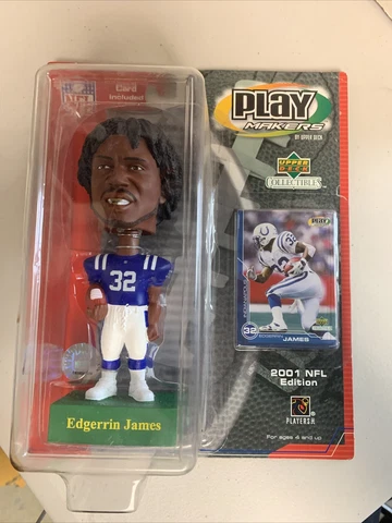 2001 NFL Indianapolis Colts Edgerrin James PLAY MAKERS Bobble Head Box 30 Cover