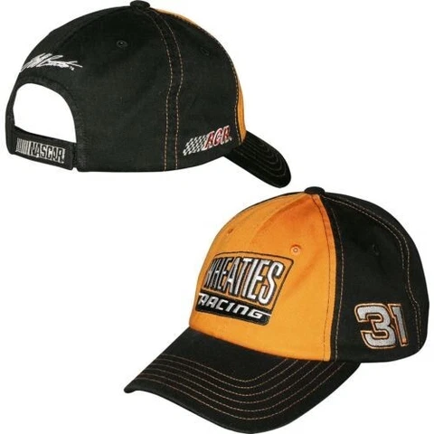 Jeff Burton #31 Wheaties Racing RCR NASCAR Hat Checkered Flag Sports Cap Orange Cover