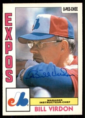 1984 O-Pee-Chee Bill Virdon IP Signed Auto Montreal Expos #111 - Image 1 of 2