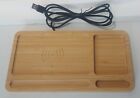 Bamboo Desk Organiser with Wireless Phone Charging Function