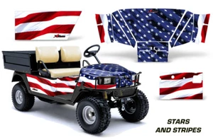 Golf Graphic Decals Stickers For EZGO Workhorse SHORTBOX 1996-2003 USA FLAG - Picture 1 of 2