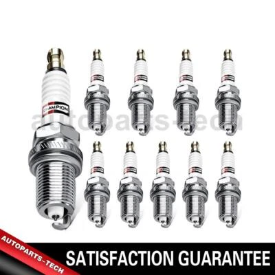 10x Champion Spark Plug  Spark Plug For Ford E-350 Club Wagon 2003~2005 - Image 1 of 3