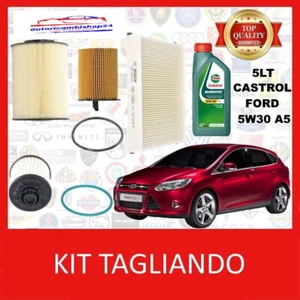 KIT TAGLIANDO 4 FILTRI BOSCH + 5LT CASTROL FORD 5W30 A5 FORD FOCUS III 1.5 TDCI - Picture 1 of 3