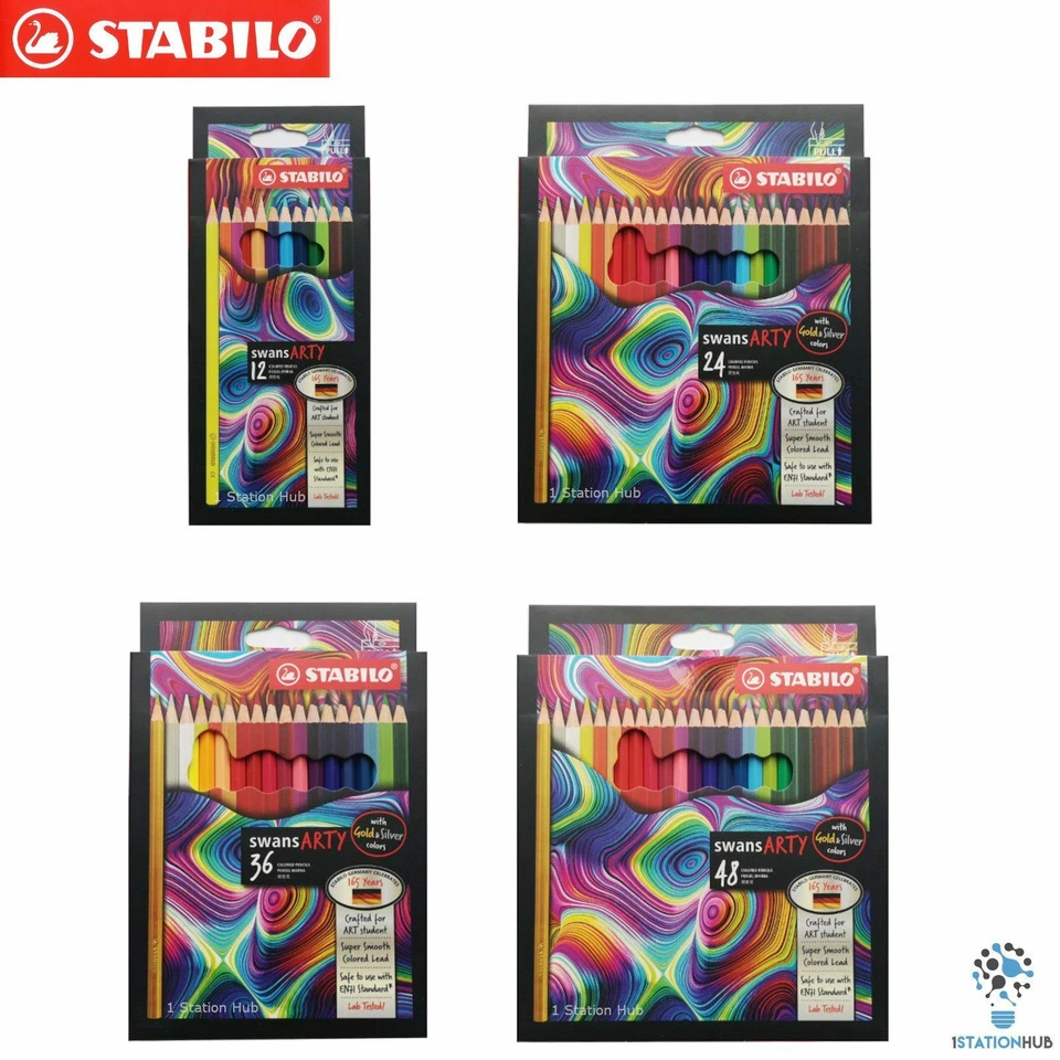 Stabilo Swans Arty Colour Pencils | Arts Craft Students Color Pencil | Hexagonal - Image 1 of 4