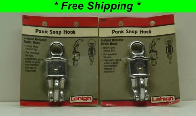 Lote de 2 ganchos a presión de pánico de alta resistencia Lehigh - Clip de liberación rápida instantánea con una mano Foto 1 de 3