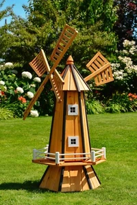 Windmühle, Garten, Holz, imprägniert, Kugelgelagert, wahlw. mit Solar, 1,30 m - Bild 1 von 3