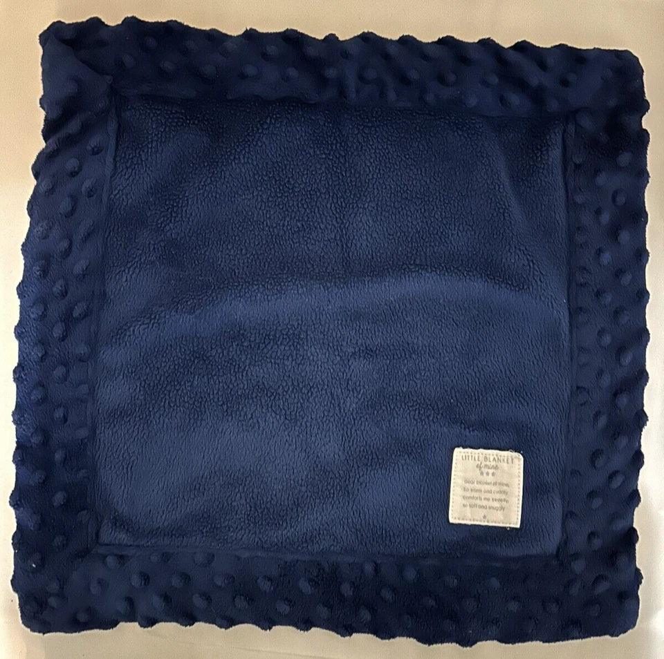 Carters Child Little Blanket of Mine Security Baby Lovey Azul Marinho Minky Dots - Imagem 1 de 4