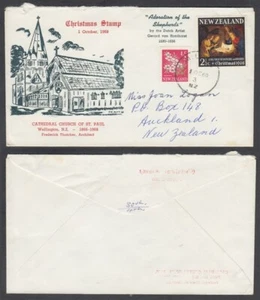 NEW ZEALAND 1968 CHRISTMAS ILLUSTRATED FDC RED OFFSET PRINTING (ID:14/D38680) - Picture 1 of 1