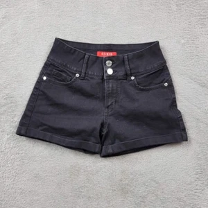 Guess Shorts Womens 25 Black Denim Stretchy Country Shorties Jorts Summer - Picture 1 of 9