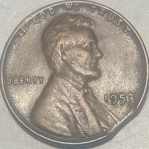 1953 P Clipped Planchet,Mint Error Coin,Lincoln Wheat Cent  Penny,Free Shipping! - Picture 1 of 2