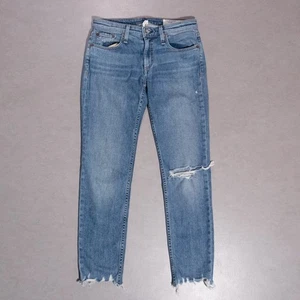 Rag & Bone Dre Low Rise Slim Boyfriend Jeans Dobbie Blue Distressed Denim 24x26 - Picture 1 of 10