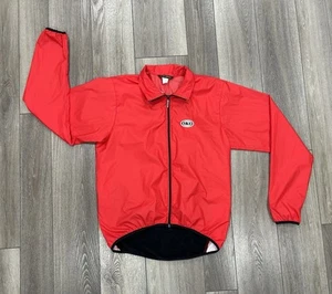 Louis Garneau Cycling Jacket Mens Large Red Black Lightweight Full Zip Athletic - Picture 1 of 8