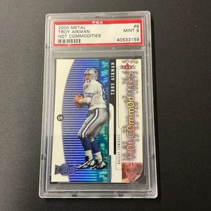 TROY AIKMAN DALLAS COWBOYS 2000 FLEER METAL HOT COMMODITIES #8 PSA 9 - Picture 1 of 2