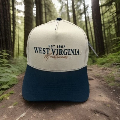 Кепка бейсболка премиум-класса West Virginia Mountaineers стиль Wordmark H90 - Изображение 1 из 4