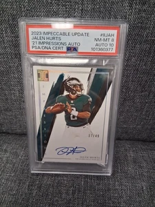 Jalen Hurts 2023 Impeccable Update Impressions On Card Auto /49 PSA 8 Auto 10 - Picture 1 of 2