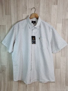 Guinness Herren XL Light Stone Paisley Kurzarm Hemd Neu - Bild 1 von 6