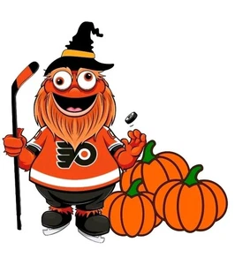 Adesivo Philadelphia Flyers Gritty Halloween NHL Hockey fustellato laminato - Foto 1 di 2